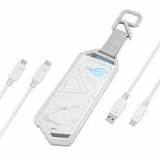 ASUS ROG Strix Arion 화이트 M.2 NVMe SSD 인클로저-USB3.2 Gen 2x1 Type-C (10Gbps) 듀얼 USB-C to C 및 USB-C t, ASUS ROG Strix Arion 화이트 M.2 N