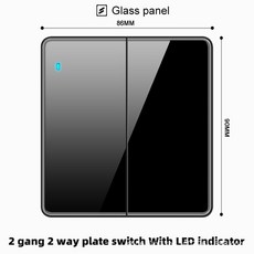 블랙 유리 벽 램프 스위치 UK13A 유형 C USB 전원 콘센트 1gang2way 속도 220V 전기 소켓 패널