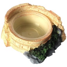 鬥獸場造型食水盆 守宮 蜥蜴 角蛙 陸龜 倉鼠 蛇, 黃, 1個