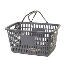 지오리빙 플라스틱 하모니 마트 쇼핑 바구니 소/중/대 시장 장보기 욕실 수납, 중-그레이, 1개