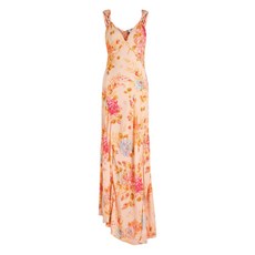 네버풀리드레스드 플로럴 소피아 V넥 비대칭 드레스