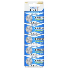 XINLGO LIR2032 3.6V 可充電鈕扣電池, 1個, 10個裝