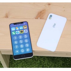 판다디자인몰 모형스마트폰 역할놀이 종이핸드폰 역할놀이교구 가짜폰 휴대폰모양 핸드폰모형, 화이트