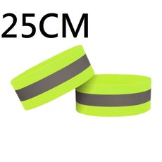 夜跑騎行反光腕帶 高彈力安全螢光條 360度反光設計 夜間跑步騎行安全必備, 1個, 25 cm(一條)