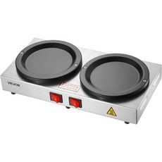 상업용 커피 디캔터 보온판 80W x 2 커피-카페 워머 독립 제어가 가능한 듀얼 커피숍 가정 사무실 및 레스토랑에 적합한 1.8L 표준 유리, Warm Plate