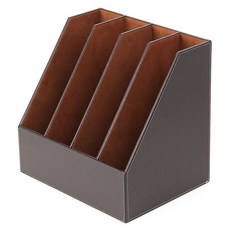 책상 서류 꽂이 받침대 가죽 보관함 4칸 박스 정리대 트레이 탁상 문서 파일