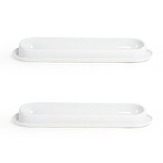 베스펫 강아지 고양이 낮은 식기 2개입, 화이트, 4개