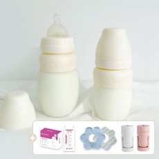 베베캐슬코리아 앙뽀 실리콘 젖병 트윈팩 160ml 280ml 배앓이방지 신생아젖병 더블하트 젖꼭지호환 국내생산, 앙뽀 드윈팩 280ml(노꼭지), 1개