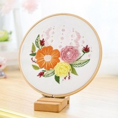 쌍문상회 자수실 자수틀 공예 DIY자수 자수패키지세트 자수취미 십자수 입체자수 프랑스자수 수예도구 DIY 패키지(금잔화) 40872EA, 본상품