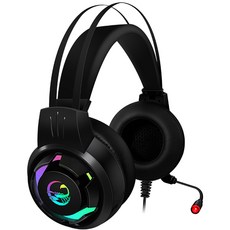 팀스콜피온 LUCA G701 가상7.1 노이즈캔슬링 마이크 진동 RGB 게이밍 헤드셋, 블랙