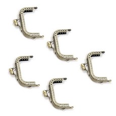 T Tulead 하프 라운드 지갑 프레임 브론즈 동전 걸쇠 잠금 가방 키스 6.5cm2.5인치 DIY 팩 5개 158437, 2.56"