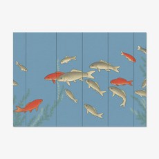 일월오봉도 펠트 패브릭포스터, FB명화_02물고기떼, A1