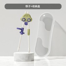 食品級兒童訓練筷 寶寶學吃飯輔助筷 小汽車造型, 小汽車 蒂普奇綠, 1個