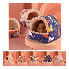 반폐쇄구조 방수원단 극세사 고슴도치하우스 대형 햄스터 토끼 애완용품, 1개, L 핑크 고양이