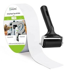 RVINGPRO 롤러가 있는 RV 루프 테이프 지붕 수리용 5.1cm x 15.2m2인치 50피트 캠핑카 트레일러 보트 밀봉용 방수 자외선 차단 실란트 [호환]