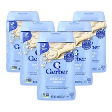 거버 단일 곡물 시리얼 (8oz), 오트밀, 227g, 5개