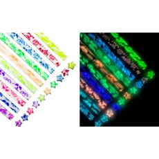 夜光星星摺紙 210張 許願摺紙 星空摺紙, 1個, 30張夜光星星紙【顏色隨機｜天使】