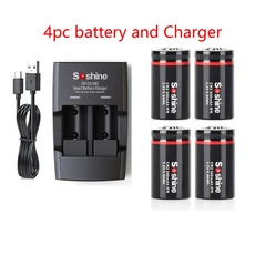 Soshine CR2 300mAh LiFePo4 배터리 및 3.2V 충전식 충전기 15266 2000 시간 방전 사이클 장난감, 03 Charger and 4battery