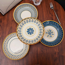 BLOWFISHFUGU북유럽빈티지접시 2p/4p 도자기예쁜접시 빈티지접시세트, 화이트, 4개