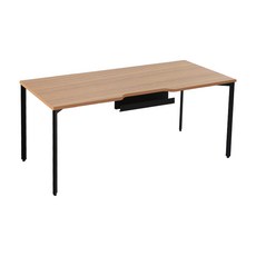 다가구 페르마타 멀티탭 타입 1400 x 800 컴퓨터책상, 지브라(상판):블랙(프레임)