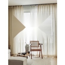 [감성적인 채광] 거실 린넨블라인드 창문 베이지 내추럴 속커튼