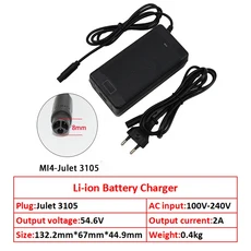 48v 리튬 이온 배터리 용 54.6V 2A 충전기 13S 18650 팩 MI4-Julet 3105/ULTRA/PRO MAX 플러그 커넥터, 02 EU Plug, 01 빠른, 03 54.6V 2A-Julet 3105