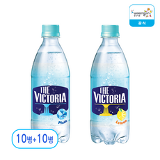 웅진 빅토리아 탄산수 플레인 + 레몬, 1박스, 500ml