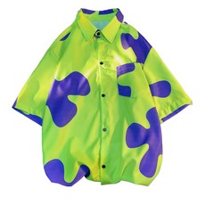 티류으스 스펀지밥 캐릭터 반팔 셔츠 + 반바지 세트 뚱이잠옷 편안한 홈웨어 Z082033