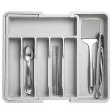 싱크대서랍정리 커트러리정리함 길이조절 서랍수저정리함 수저분리함, 1개, 모던그레이