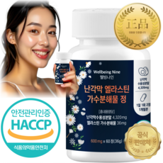 웰빙나인 난각막 엘라스틴 가수분해물 정 구절초 600mg x60정, 1개, 36g