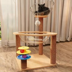 votgl 투명 스페이스캡슐 캣타워 해먹 스크래쳐, 80cm