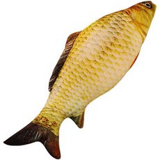 대형 물고기 잉어 모양 빅 쿠션 안고 자는 베개 다리 수면 죽부인, 노란 잔디 잉어 55cm, 1개