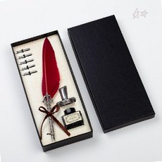 고전 서예 깃털 잉크 펜촉 병 받침대 선물 포장 손글씨 연습 예술 작품 제작, 상세페이지 참조, 1-깃펜-그레이