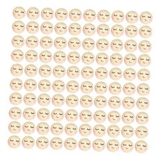 YSSHOP 100개 미소 짓는 인형 머리 모양 나무 구슬 (얼굴 포함) 비즈 장식 용품 20mm 어린이용 원형 루즈 스페이서 비즈, 직경 20MM, 목재, 스타일 C