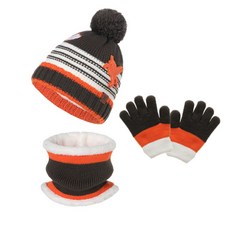 하바우 어린이 유니콘 구름패치 니트 방울 모자 워머 장갑 3종 세트