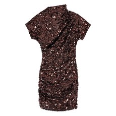 가니 시퀸 반소매 미니 드레스