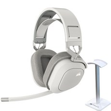 커세어 HS80 MAX RGB 무선 게이밍 헤드셋, 화이트+커세어거치대