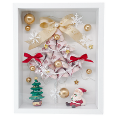 聖誕樹相框 DIY材料包 附燈串 節慶裝飾 居家擺飾 交換禮物, 1件, DIY 鈔票聖誕樹相框 材料包