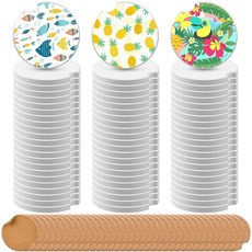 Tioncy 자동차 블랭크용 승화 컵받침 72개 화이트 글레이즈 세라믹 컵받침 코르크 백업 패드 열 전달 음료 DIY 공예 자동차 페인팅 가정용 (노치 원), Tioncy 자동차 블랭크용 승화 컵받침 72개, 화이