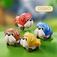 迴力車 動物造型 迷你玩具車 兒童滑行車 按壓玩具, 1個, Q萌趣按壓狗狗【隨機顏色一只】