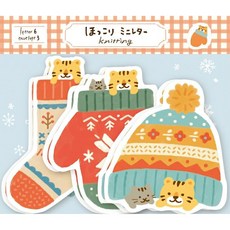 莫莫日貨 日本製 古川紙工 2021冬季限定 美濃和紙造型信封信紙組 (共3款), 1個, 01.暖呼呼虎與貓