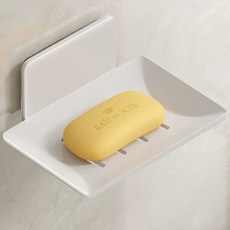 욕실 고급 무타공 비누 받침대, 1개, 화이트
