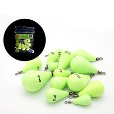 연피싱 물방울형 야광추 3호~50호까지 다양한 호수 초강력 야광봉돌, 1개, 5개입