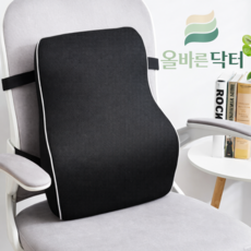 올바른닥터 슬로우케어 허리쿠션pro 차량용 사무실 등받이 쿠션, 1개, 블랙
