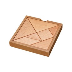 해피퍼즐 하나야마 가쯔노 탄그램 원목 칠교놀이 두뇌트레이닝 집중력 인지력발달 초등수학교구, 1개, 1인용, 브라운