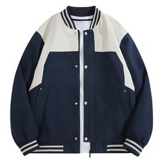 투니스 스타일리시 캐주얼 루즈핏 스플라이싱 긴소매 야구 점퍼