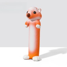 DZER 애완 동물 장난감 귀여운 동물 모양 다양한 내구성 있는 재질 전 시즌 사용 가능, 오렌지색