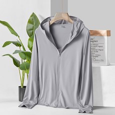 민트스쿨 남여공용 자외선차단 드라이쿨 후드집업 자켓, 연그레이-남