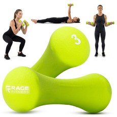 Rage Fitness 핸드 웨이트 PVC 코팅 스틸 질감 고무 미끄럼 방지 그립 - 덤벨 2개 세트 (1.4kg(3파운드) 홈 체육관 근력 훈련 프리 웨이트 남성 모, 그레이 2.3kg(5파운드)