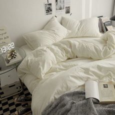 워싱 침구 프리미엄 소프트 코튼 호텔 침구 더블 침실 먼지없는 매트리스 화이트 기능성 간절기 사계절, 싱글SS